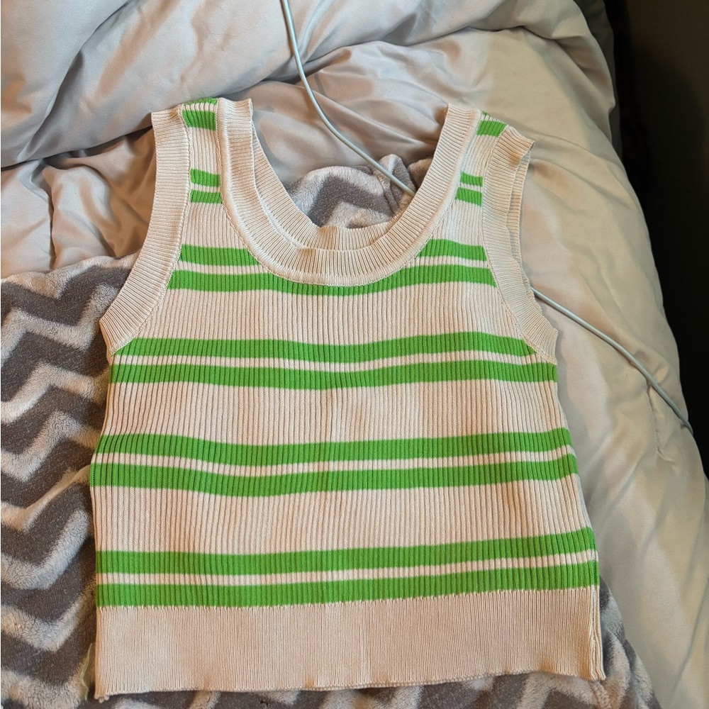 Green Striped Tank Top